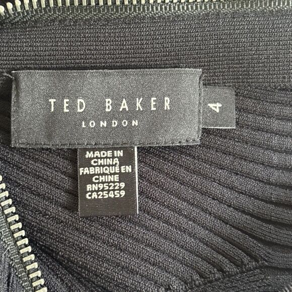 Ted Baker Corino Mockable Pleated Dress in Black Size 4 (US Size 10). MSRP $398 - Picture 10 of 12